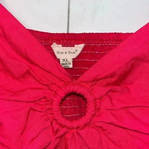 Romantic Puff Sleeve Crop Top with Sweetheart Neckline in Pink Flame XL‎ A30 - Picture 6 of 6